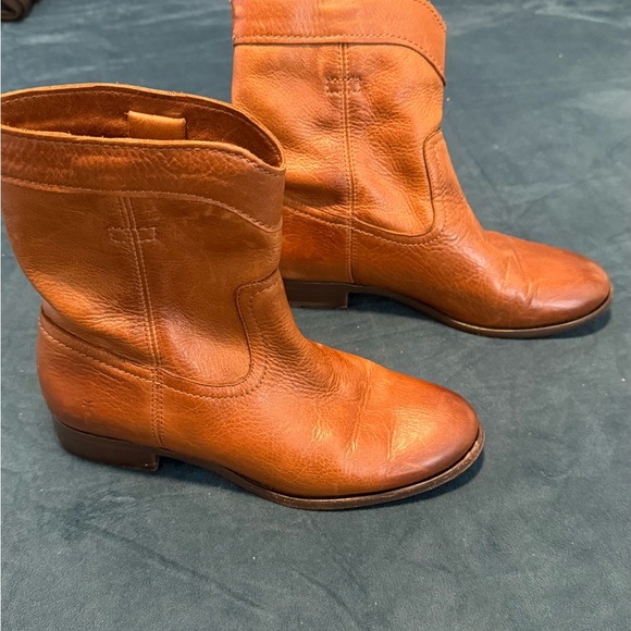 Frye Tan Leather Ankle Booties - Picture 2 of 7